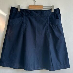 J. Crew navy chino weathered cotton a line mini skirt with box pleat US4
